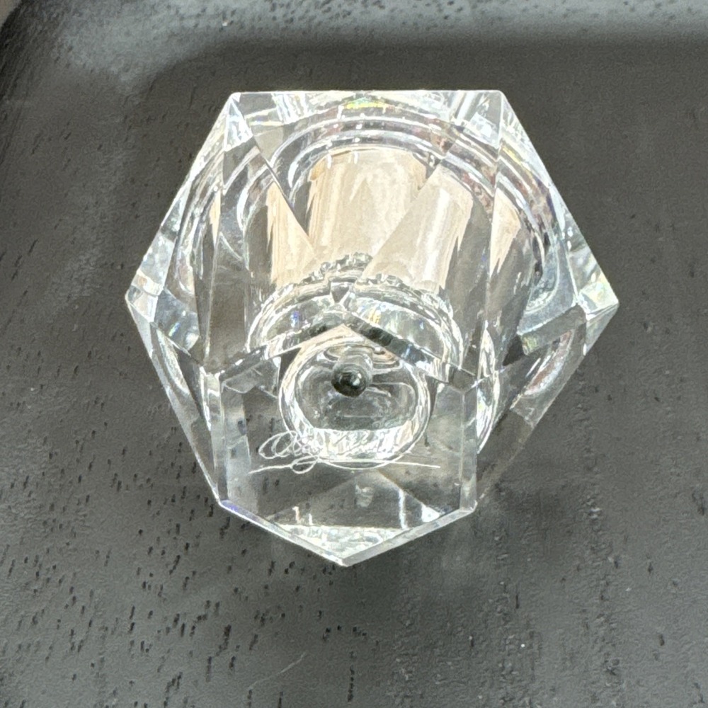 Oleg Cassini Lot Of 3 Crystal Small Perfume Bottle Glass Dauber Geometric Shape - Picture 7 of 16